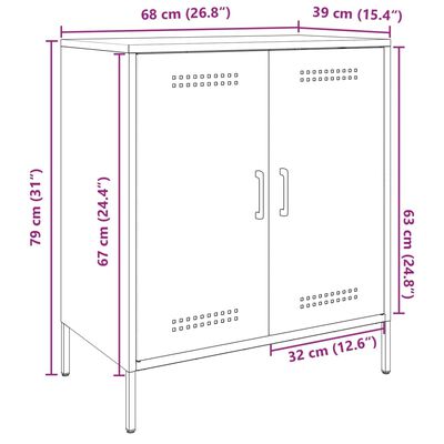 vidaXL Senkki antrasiitti 68x39x79 cm teräs