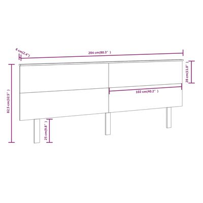 vidaXL Sängynpääty hunajanruskea 204x6x82,5 cm täysi mänty