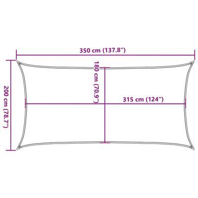 vidaXL Aurinkopurje 160 g/m² musta 2x3,5 m HDPE