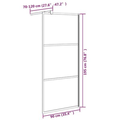 vidaXL Walk-in suihkuseinäke 90x195 cm tumma ESG-lasi musta