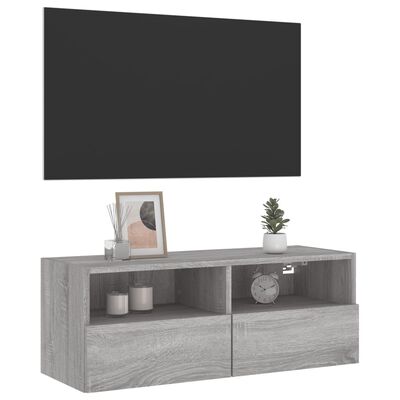 vidaXL TV-seinäkaappi harmaa Sonoma 80x30x30 cm tekninen puu