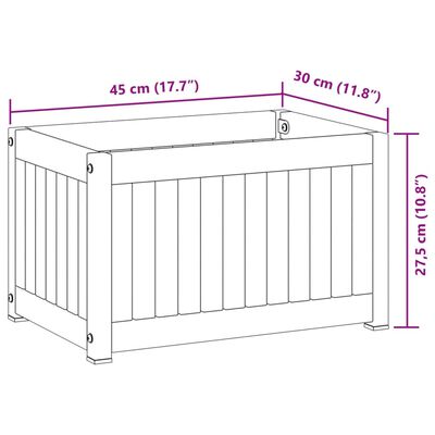 vidaXL Kukkalaatikko 45x30x27,5 cm täysi akasiapuu ja teräs