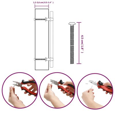 vidaXL Kaapin kahvat 10 kpl musta 160 mm ruostumaton teräs