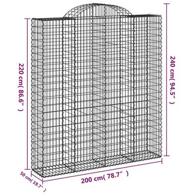 vidaXL Kaarevat kivikorit 11 kpl 200x50x220/240 cm galvanoitu rauta