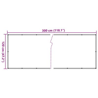 vidaXL Parvekkeen yksityisyyssuoja harmaa 300x120 cm PVC