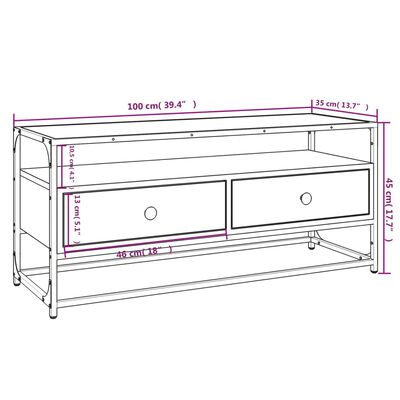 vidaXL TV-taso musta 100x35x45 cm tekninen puu