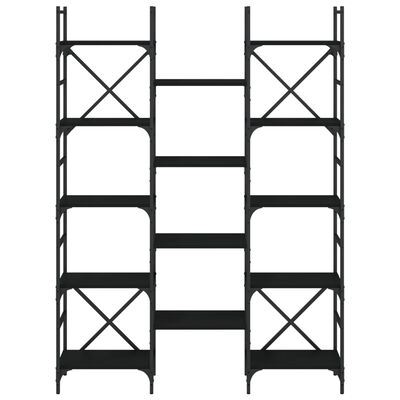 vidaXL Kirjahylly musta 127,5x28,5x172,5 cm tekninen puu