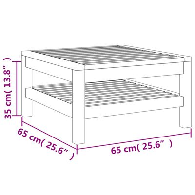 vidaXL Sohvapöytä 65x65x35 cm täysi akaasiapuu