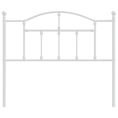 vidaXL Metallinen sängynpääty valkoinen 107 cm