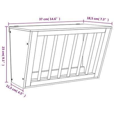 vidaXL Kanin heinäkaukalo 37x18,5x23 cm täysi kuusi