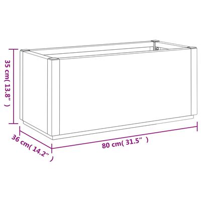 vidaXL Ulkokukkalaatikko tummanharmaa 80x36x35 cm PP