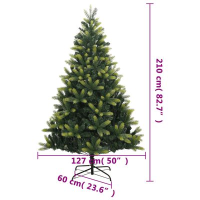 vidaXL Tekojoulukuusi saranoilla ja jalustalla 210 cm