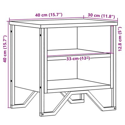 vidaXL Yöpöydät harmaa Sonoma 2 kpl 40x30x40 cm lastulevy