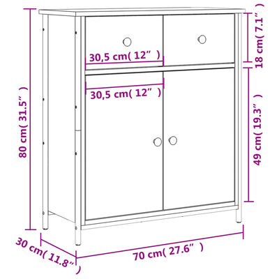 vidaXL Senkki savutammi 70x30x80 cm tekninen puu