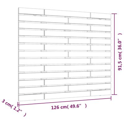 vidaXL Sängynpääty seinälle hunajanruskea 126x3x91,5 cm täysi mänty