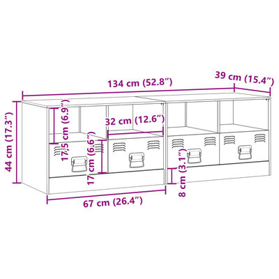 vidaXL TV-tasot 2 kpl sinapinkeltainen 67x39x44 cm teräs