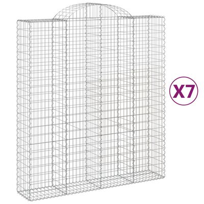 vidaXL Kaarevat kivikorit 7 kpl 200x50x220/240 cm galvanoitu rauta