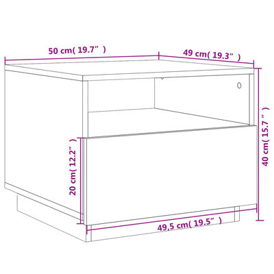 vidaXL Sohvapöytä LED-valoilla musta 50x49x40 cm