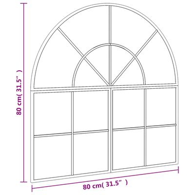 vidaXL Seinäpeili musta 80x80 cm kaari rauta