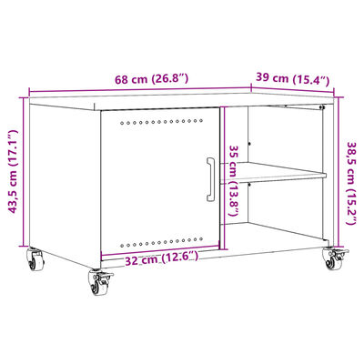 vidaXL TV-taso pinkki 68x39x43,5 cm teräs