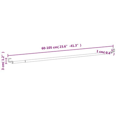 vidaXL Verhotangot 2 kpl valkoinen ja hopea 60-105 cm alumiini