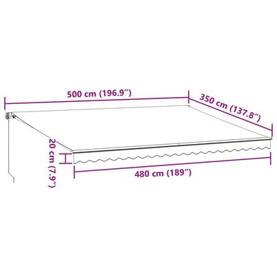 vidaXL Käsin kelattava markiisi ruskea 500x350 cm