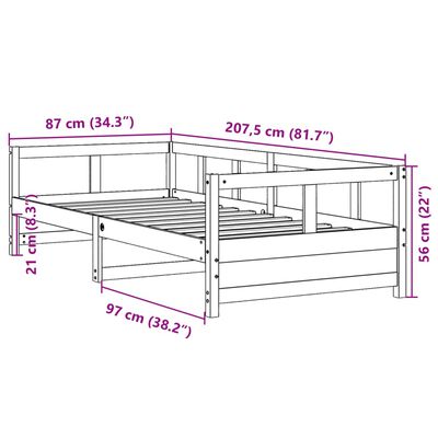 vidaXL Vuodesohva ilman patjaa valkoinen 80x200 cm täysi mänty