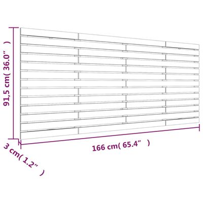 vidaXL Sängynpääty seinälle valkoinen 166x3x91,5 cm täysi mänty