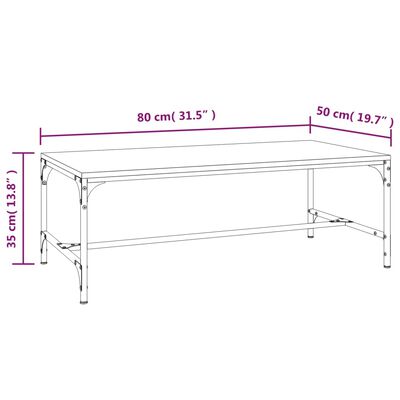 vidaXL Sohvapöytä musta 80x50x35 cm tekninen puu