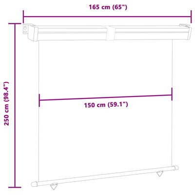 vidaXL Parvekkeen sivumarkiisi 165x250 cm sininen