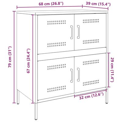 vidaXL Senkki antrasiitti 68x39x79 cm teräs