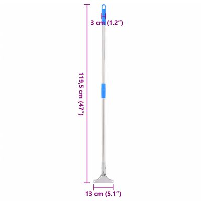 vidaXL Lattialastan varsi 119,5 cm teräs ja muovi