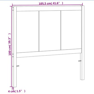 vidaXL Sängynpääty ruskea 100 cm täysi mänty