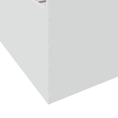 vidaXL Sängynrunko laatikoilla valkoinen 90x190 cm tekninen puu