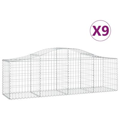 vidaXL Kaarevat kivikorit 9 kpl 200x50x60/80 cm galvanoitu rauta