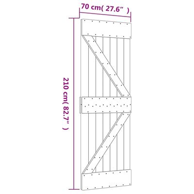 vidaXL Liukuovi asennustarvikkeineen 70x210 cm täysi mänty