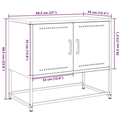 vidaXL TV-taso antrasiitti 68,5x39x60,5 cm teräs