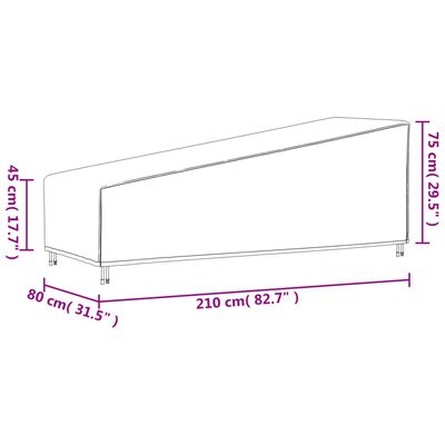 vidaXL Aurinkotuolin suoja musta 210x80x45/75 cm 420D Oxford