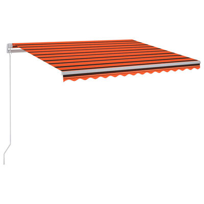 vidaXL Sisäänkelattava markiisi LEDillä 300x250 cm oranssiruskea