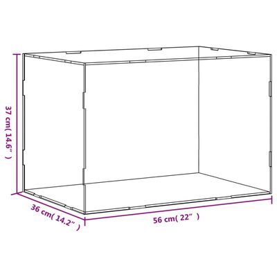 vidaXL Esittelylaatikko läpinäkyvä 56x36x37 cm akryyli
