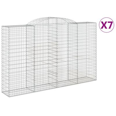 vidaXL Kaarevat kivikorit 7 kpl 300x50x180/200 cm galvanoitu rauta