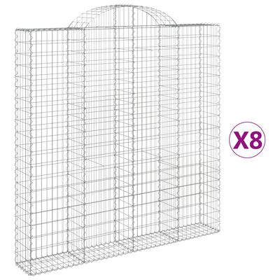 vidaXL Kaarevat kivikorit 8 kpl 200x30x200/220 cm galvanoitu rauta