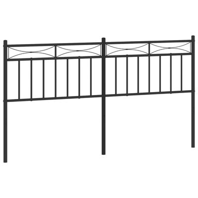 vidaXL Metallinen sängynpääty musta 160 cm