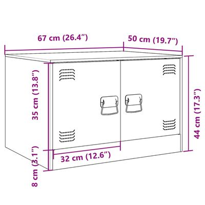 vidaXL Sohvapöytä musta 67x50x44 cm teräs