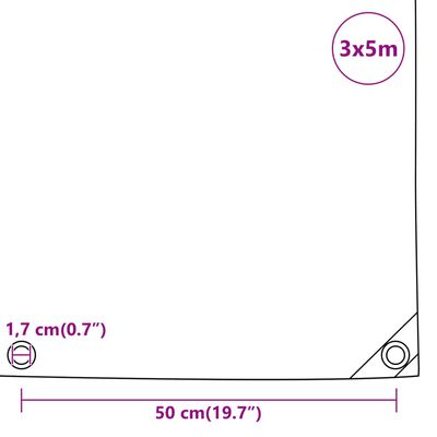 vidaXL Pressu antrasiitti 3x5 m 650 g/m²