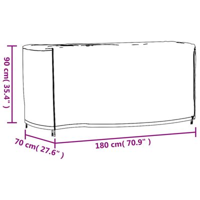 vidaXL Puutarhakalustesuoja musta 180x70x90 cm vedenkestävä 420D