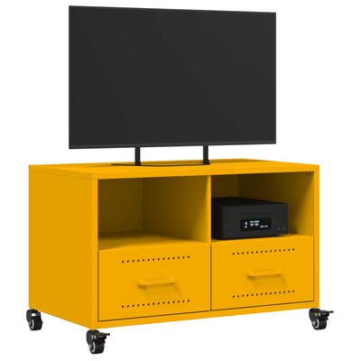 vidaXL TV-taso sinapinkeltainen 68x39x43,5 cm teräs