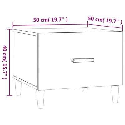 vidaXL Sohvapöydät 2 kpl ruskea tammi 50x50x40 cm tekninen puu