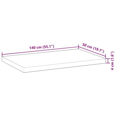 vidaXL Kylpyhuoneen pöytälevy 140x50x4 cm käsittelemätön täysi akasia