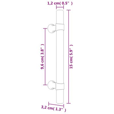 vidaXL Kaapin kahvat 10 kpl musta 96 mm ruostumaton teräs